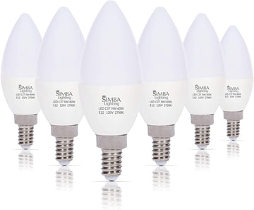 LED B11 C37 5W Candelabra Light Bulb E12 Base, 2700K, 6 Pack