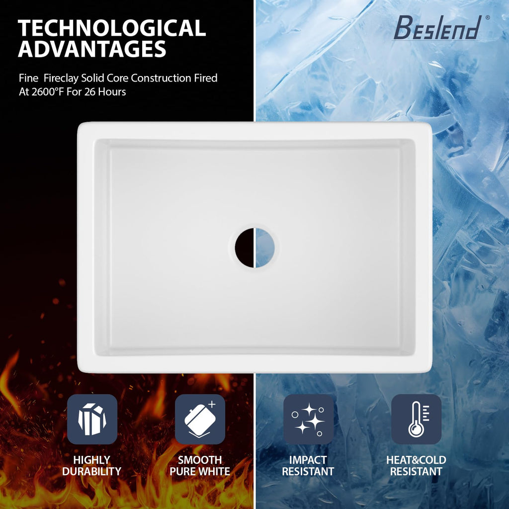 27 Inch Undermount White Kitchen Sink
