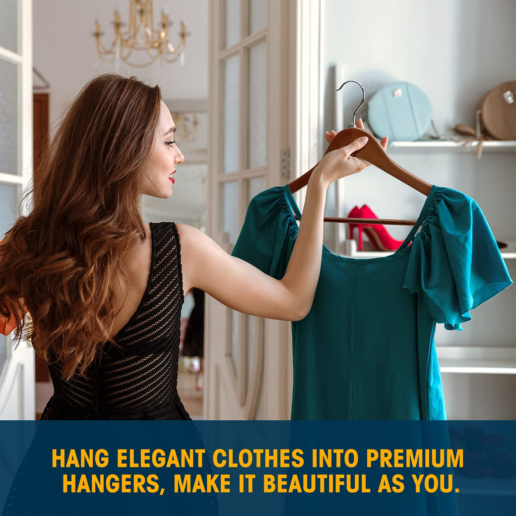 Wooden Hangers 30 Pack, Clothes Hanger for Daily Used, Coat Hanger for Closet, Heavy Duty Wood Hangers for Suit, Shirts