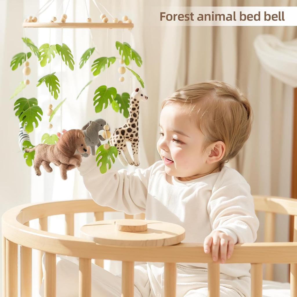 Baby Crib Mobile Baby Nursery Mobile Felt Forest Animal Mobile for Baby Boys and Girls Woodland Nursery Decor