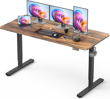 55" Large Electric Standing Desk Adjustable Height | Gaming Table, Sit Stand up Desk for Computer Workstation, Suit