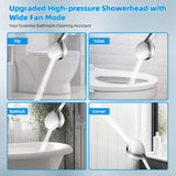 All Metal CUPC Certified Shower Head, 10'' High Pressure Rainfall Shower Head, Handheld Showerhead Combo