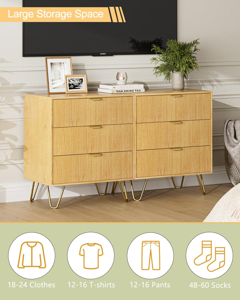 3 Drawer Dresser, 27.6" Modern Storage Dresser, Oak
