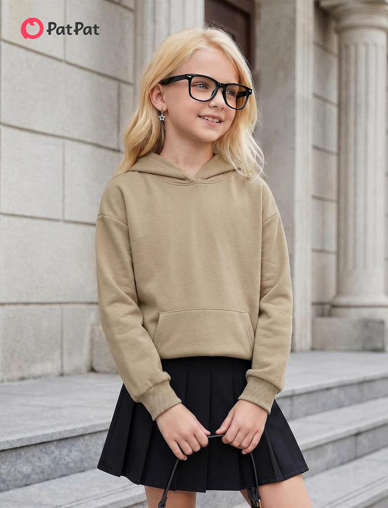 Fleece Hoodies for Girls Cotton Oversize Sweatshirts with Pocket