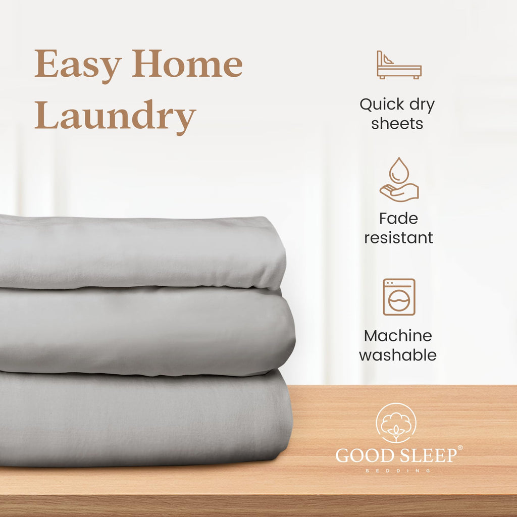 100% Egyptian Cotton California King Fitted Sheets, 1000 TC - Light Grey