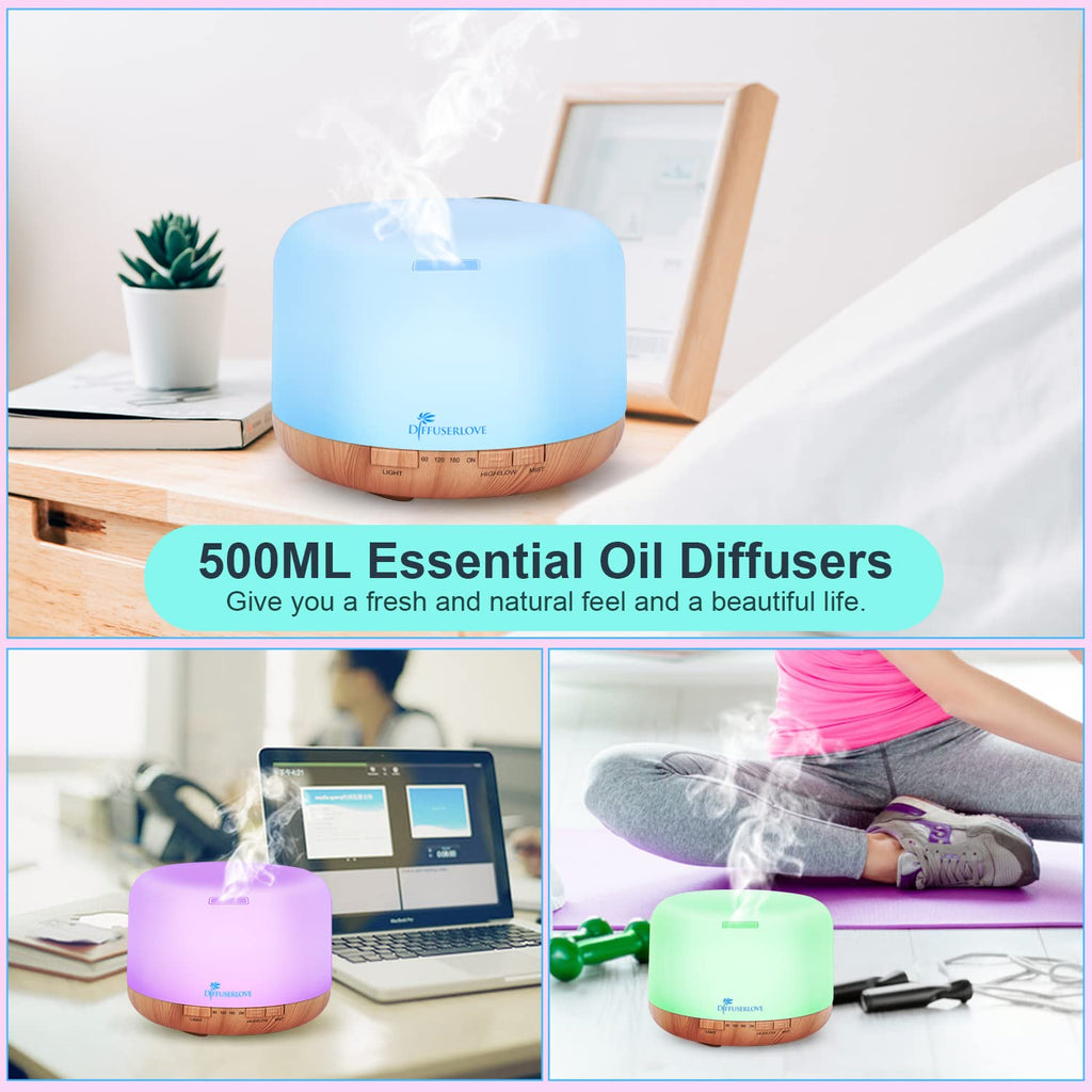 Diffuser Essential Oil Diffusers Remote Control Aroma Diffuser Cool Mist Aromatherapy Diffuser with Mute
