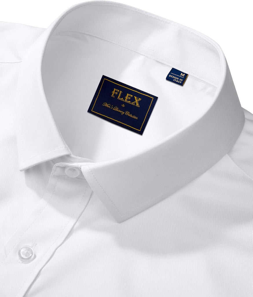 Boy's Long Sleeve Dress Shirts Solid Stretch Wrinkle-Free Shirt Kids Casual Button Down Shirts School Uniform