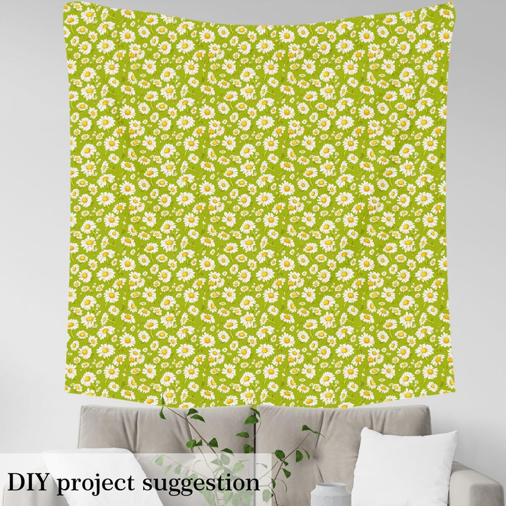 Daisy Upholstery Fabric for Chairs 5 Yards Botanical Floral Printed Fabric By The Yard Natural Theme Decorative Soft