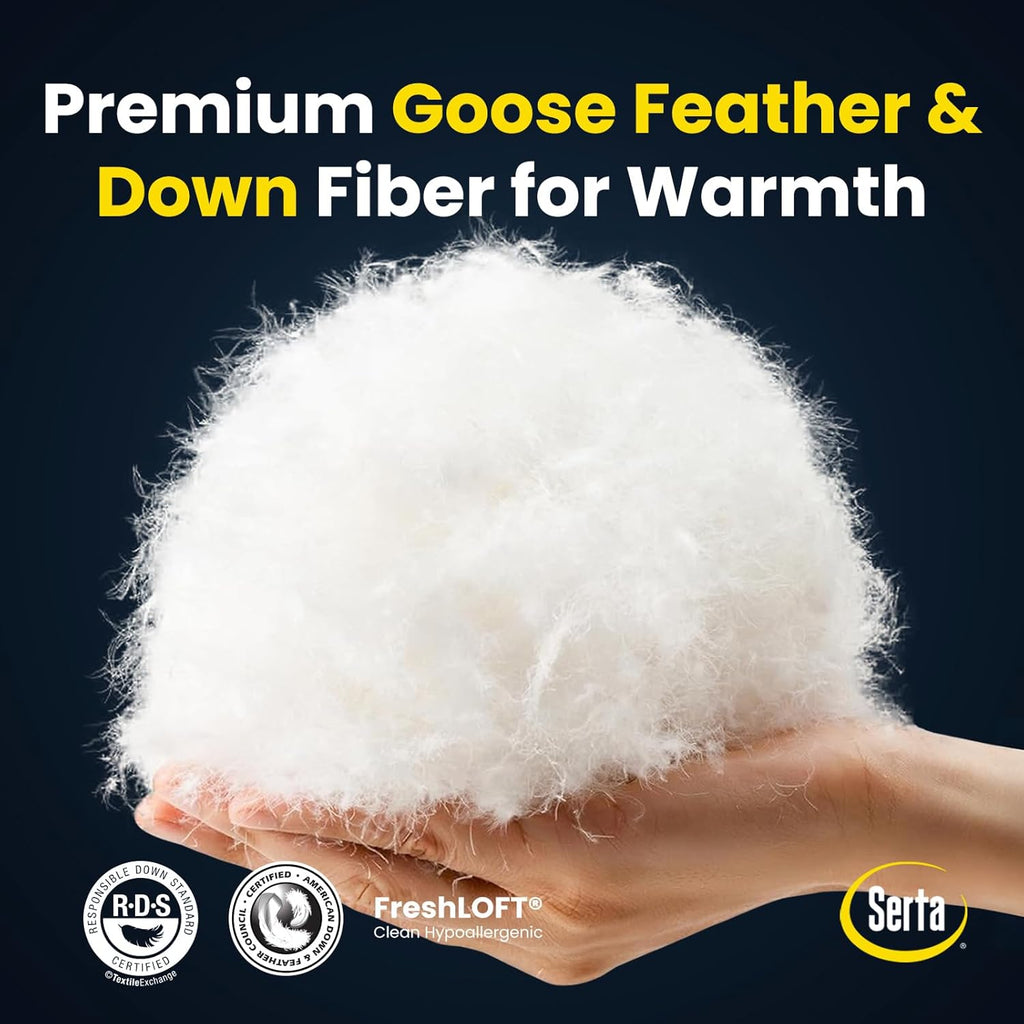 Goose Feathers Down Fiber Comforter King Duvet Insert,100% Cotton