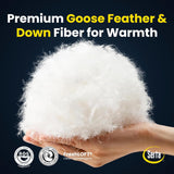 Goose Feathers Down Fiber Comforter King Duvet Insert,100% Cotton