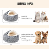 Calming Dog & Cat Cave Bed With Hooded Cover, Removable Washable Round for Small Medium Pets
