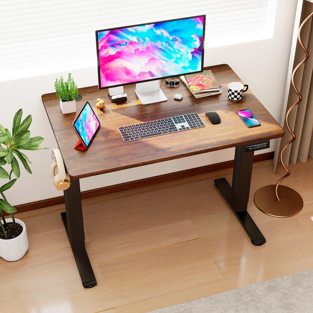 Electric Standing Desk 40x24 Inch Height Adjustable Desk Large Space Office Computer Desk with Headphone Holder 2