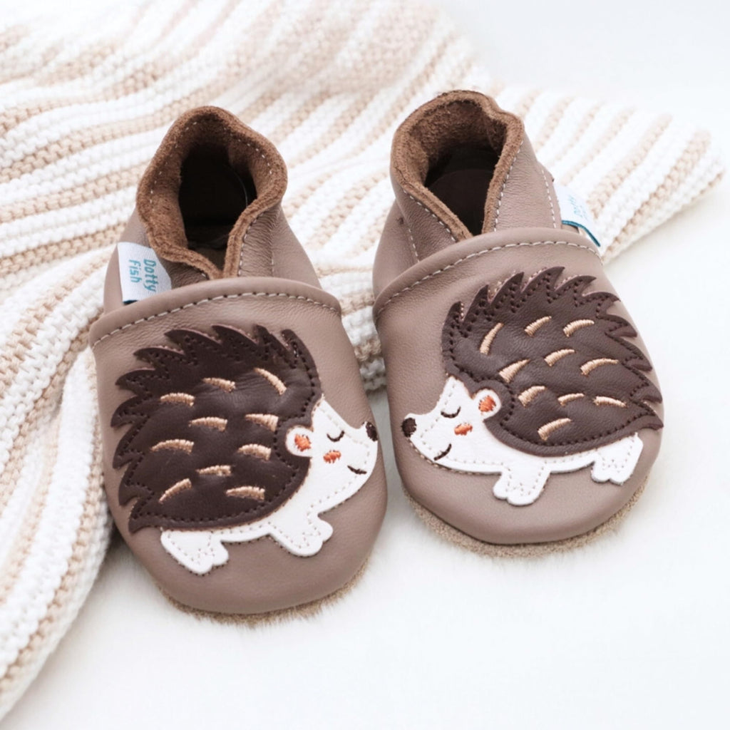 Soft Sole Leather Baby Shoes - Hedgehog