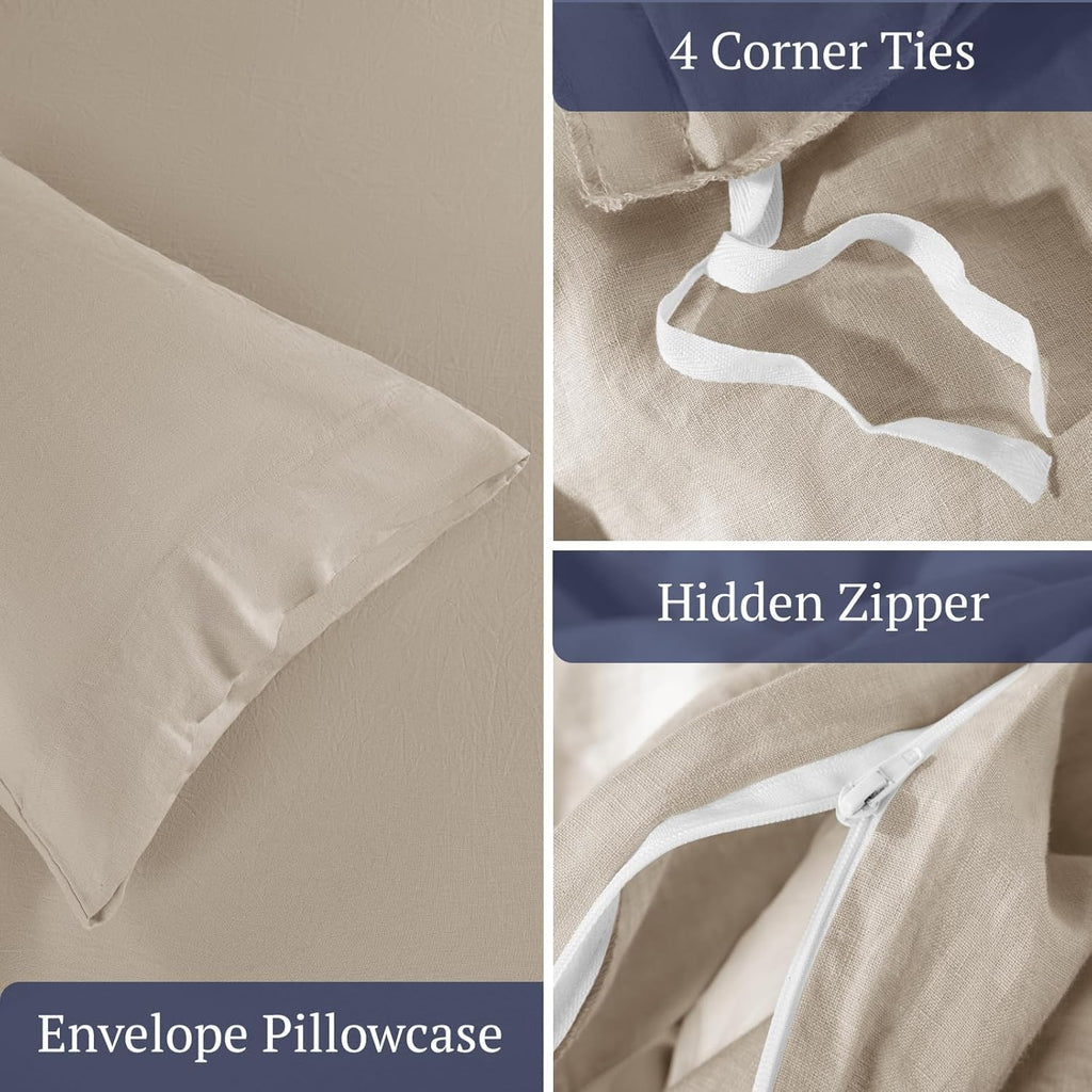 100% Linen Duvet Cover Set, Linen