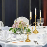 8 Pcs Gold Candelabra 12 Inch 3 Arm Metal Candle Stand Wedding Candlestick Holder for Table Centerpieces Wedding