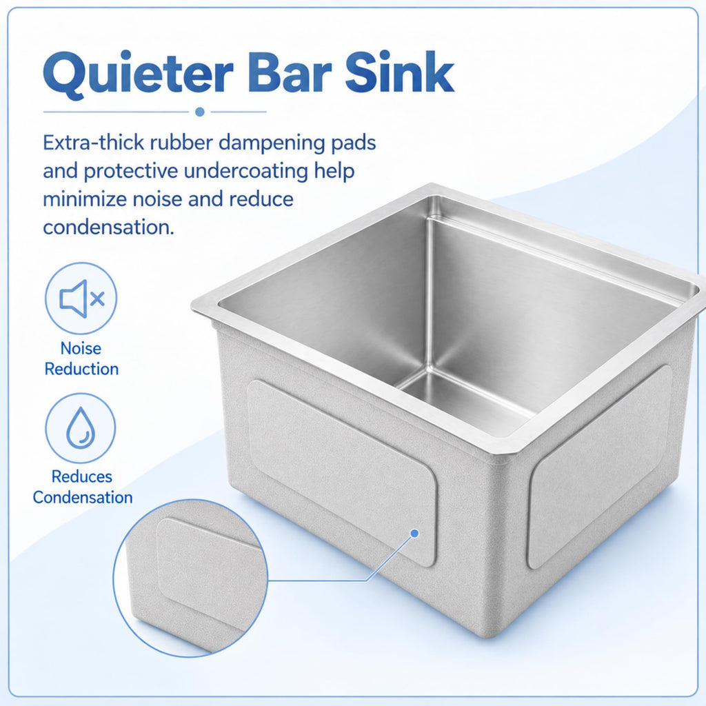 Undermount Bar Sink 16" X 18", Wet Bar Prep Sink with Workstation