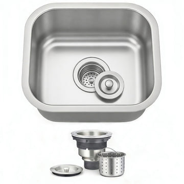 18x16 Inch Undermount Kitchen Sink - 18 Gauge Stainless Steel Single Bowl Prep Sink for Compact Kitchen Sink &