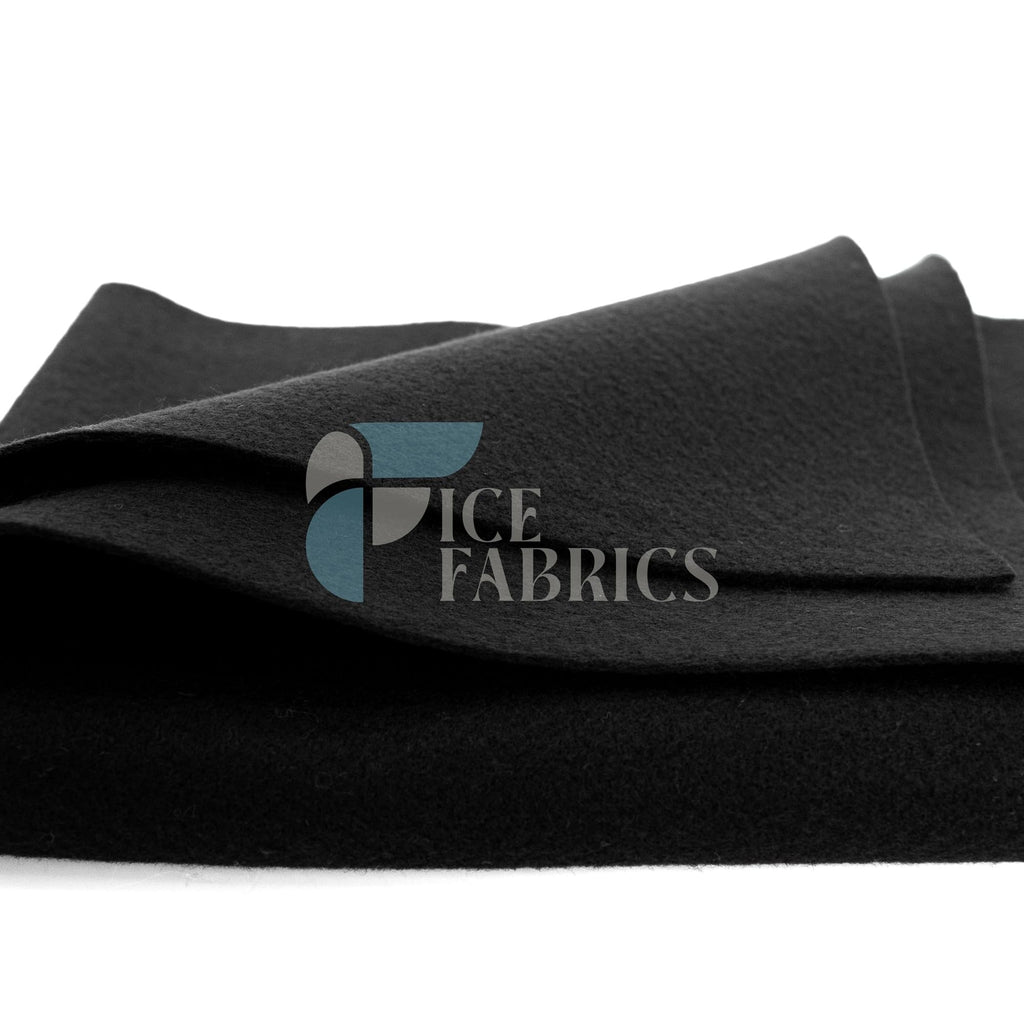 Craft Felt Fabric by The Yard - 72" Wide & 1.6mm Thick Acrylic Felt - Soft and Durable Black Fabric for DIY Arts &