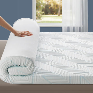 3 Inch Gel Memory Foam Mattress Topper Queen - Pressure Relief & Breathable for Deeper Sleep - Bed Toppers with