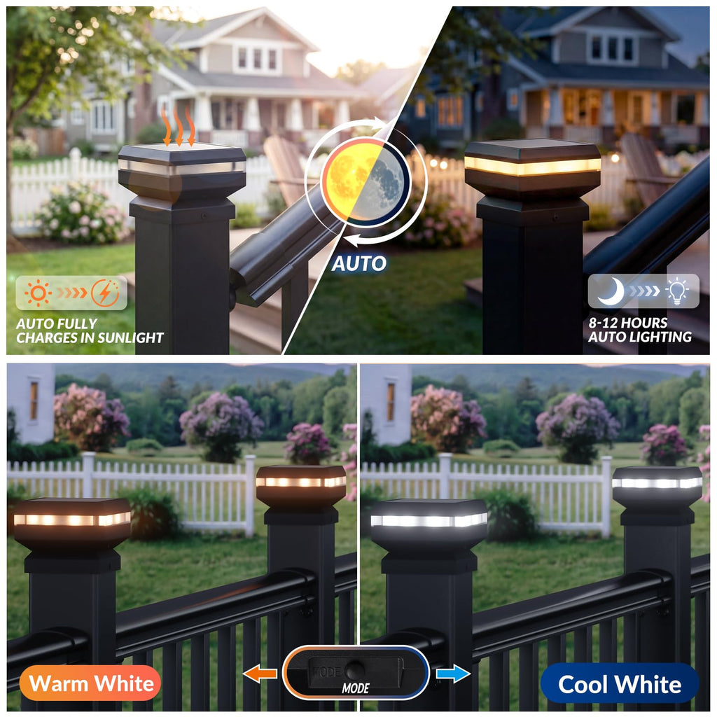 3 Pack 36 in x 6 ft Modular Aluminum Deck Railing Kit with Light
