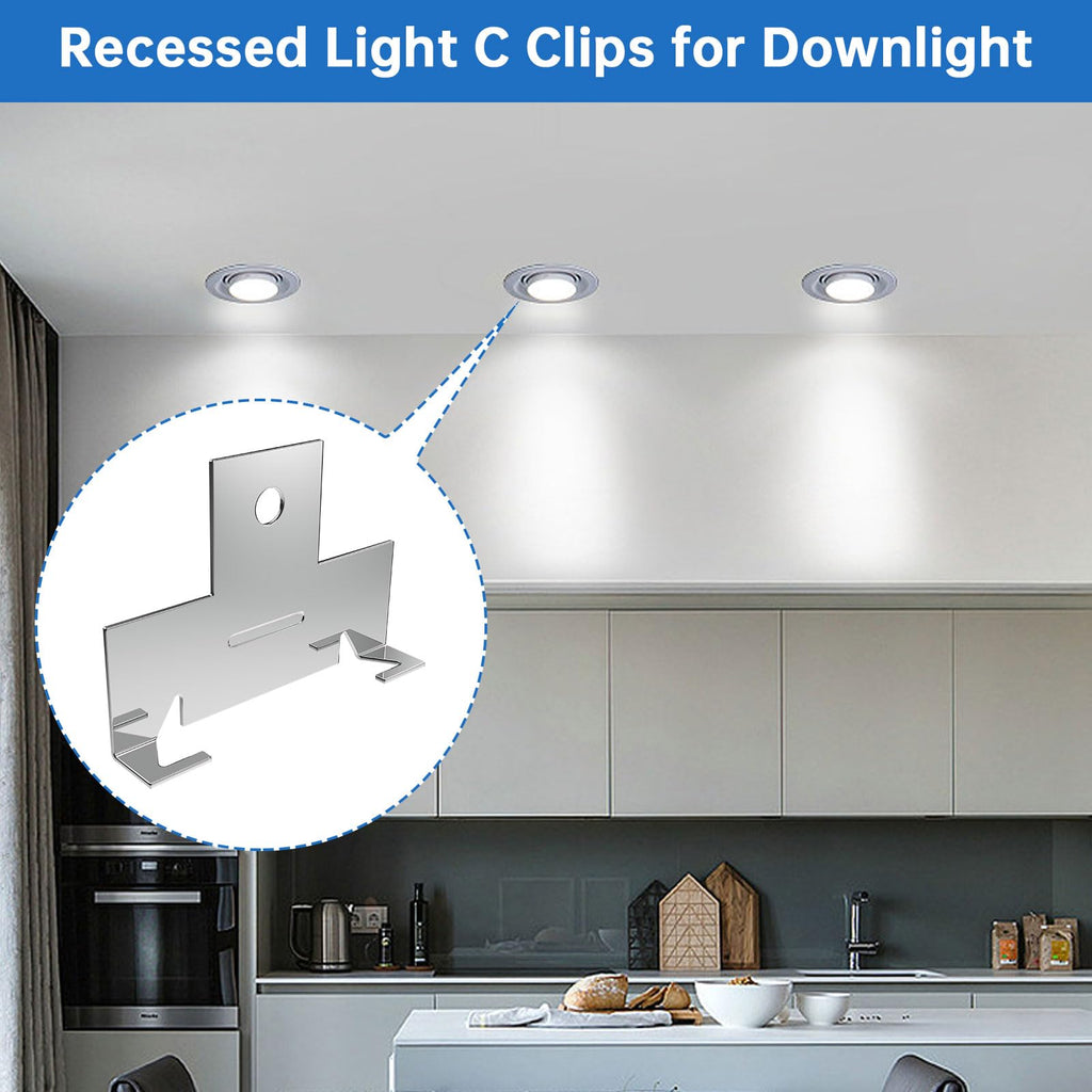 96PCS Retrofit Recessed Light Clips Housing C Clips for Downlight,with Self Tapping Screw,Metal Recessed Lighting
