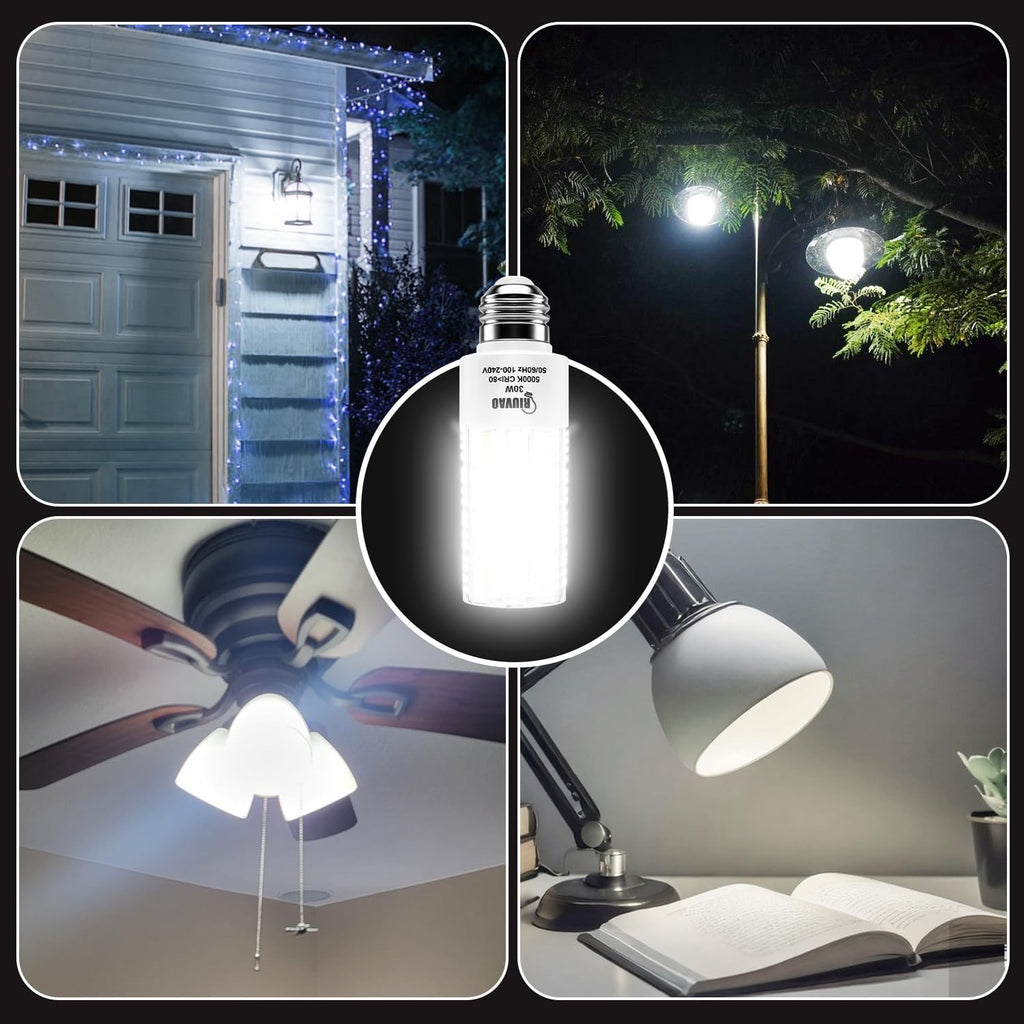 2pack Led Light Bulb, Equivalent 250w Led Light Bulbs 30w 3750 Lumen Super Bright 5000K Cool Daylight White led Bulb
