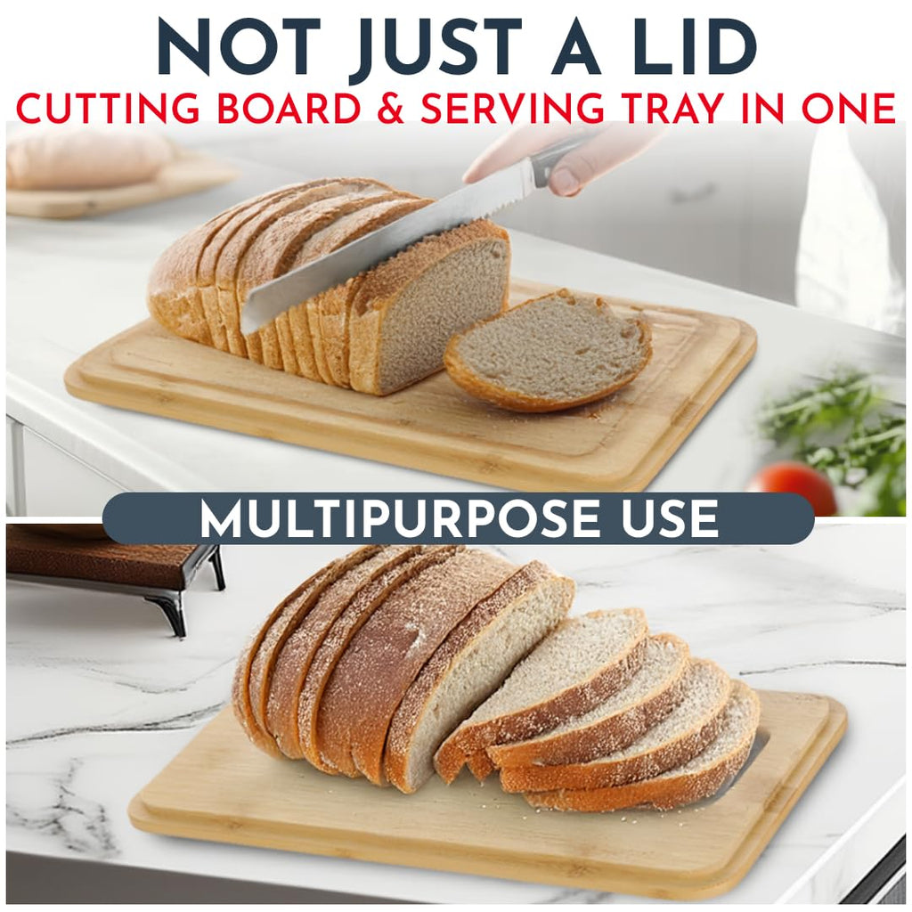 Countertop, Homemade Bread - Bamboo Cutting Board Lid