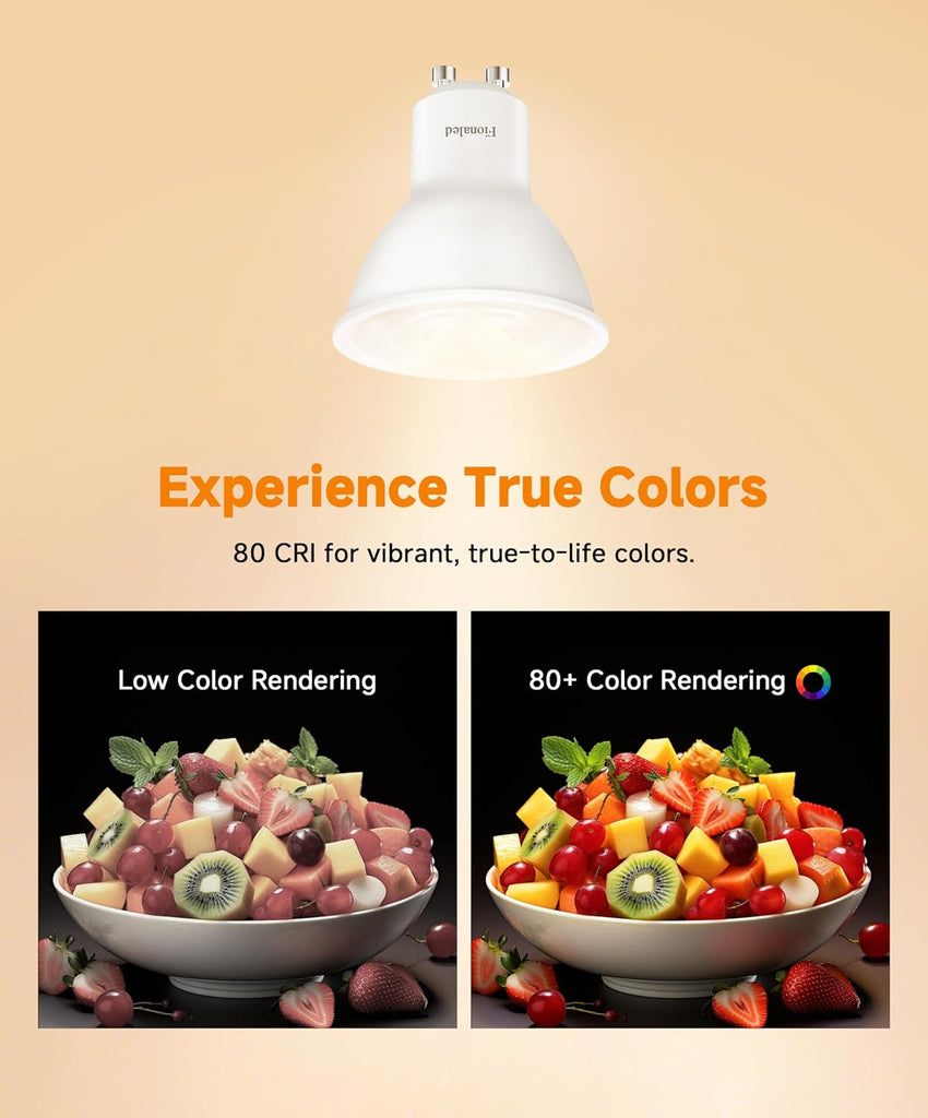 GU10 LED Bulbs Dimmable,5W 120V, 50 Watt Equivalent, 2700K Warm White MR16 LED Bulbs for Track Lighting,Kitchen,Range