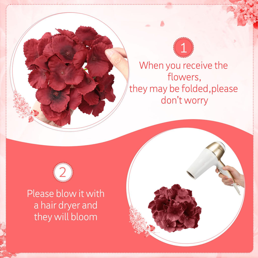 50 Pcs Burgundy Artificial Bulk, 7.48 Inch