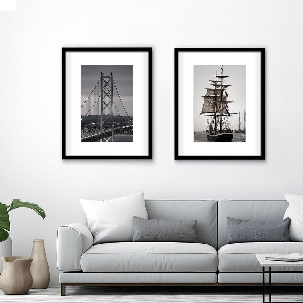 16x20 Picture Frame Set of 3, for Wall Gallery Photo Frames, Black | Display Pictures 11x14 with Mat or 16 x 20