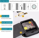 Large Wall Clock for Living Room Decor Modern Big Wall Clock for Kitchen Bedroom Home Decoration Extra Giant Black