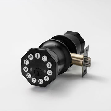 Door Knob with Keypad and Key, Keyless Entry Door Lock,Smart Digital Knob Unlock by Passcode/Keys/USB
