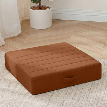 22 Inch Square Floor Pillow for Adults, Coffee Foam Cushion