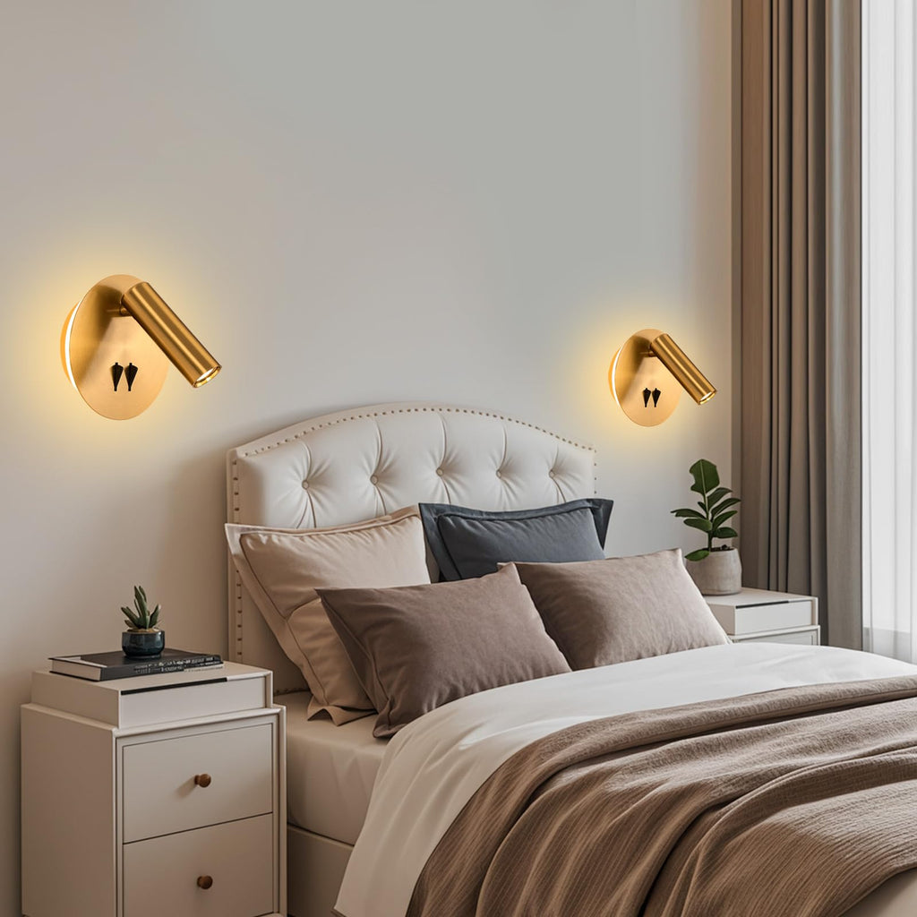Wall Mount Reading Light, Backlight Night Wall Lamp, Hardwired Sconce with Switch, LED Wall Lighting Bedside Lamps