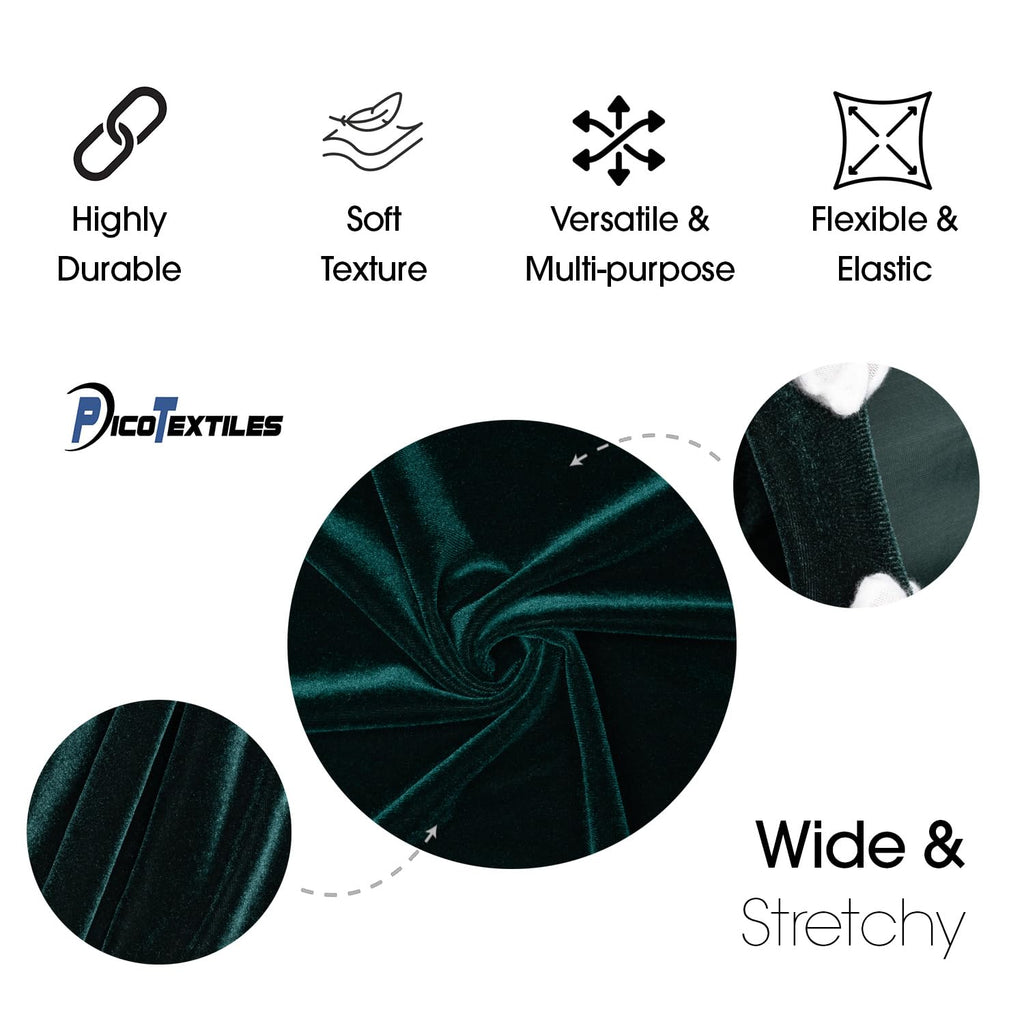 Textiles 5 Yard Bolt Hunter Green Stretch Velvet Fabric