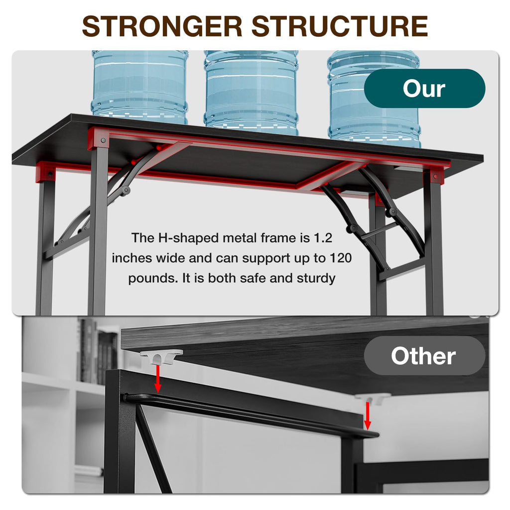 Small Computer Desk Folding Table - 43.3" Foldable Office Desk, No Assembly, Perfect for Small Spaces, or Apartment