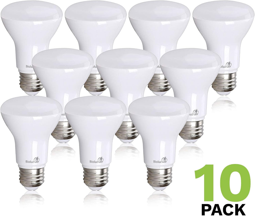 BR20 LED Light Bulbs 10-Pack, 6W = 50W, 2700K Warm White Light Bulb, 540 Lumens, 90 CRI, Dimmable LED Light Bulbs