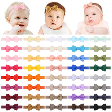 40pcs Baby Girls Bows Headbands Elastic Hairband Ribbon Bow Hair Accessories for Newborns Infants Toddlers and Kids