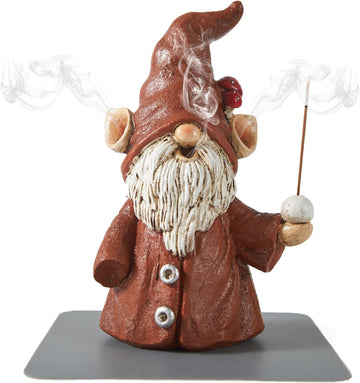 Incense Holder for Sticks, Cute Gnome Statue Incense Cone Burner Ornaments, Adorable Gnome Home Decoration, Unique
