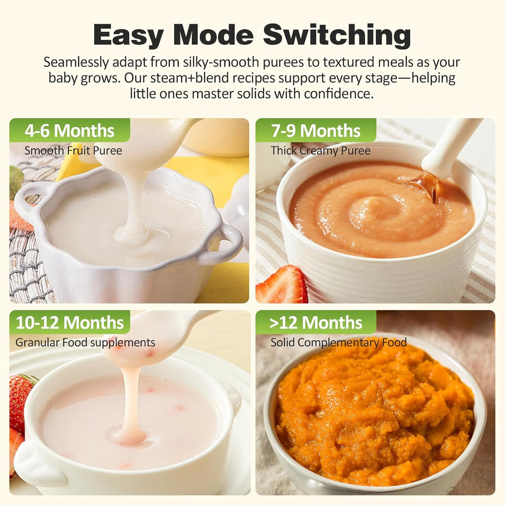 Food Maker Pro Steamer Blender: 4 in 1 Auto Steam Blend and Puree Maker with Self-Clean for Healthy Baby and Toddler