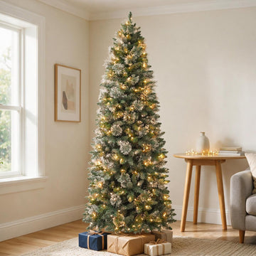 Slim Pencil Prelit Christmas Tree with Pine Needles