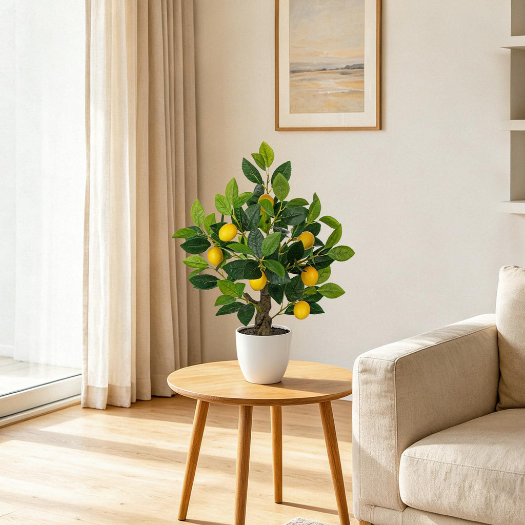 2Ft Fake Lemon Tree Artificial Lemons Tree in Pot Artificial Potted Plants