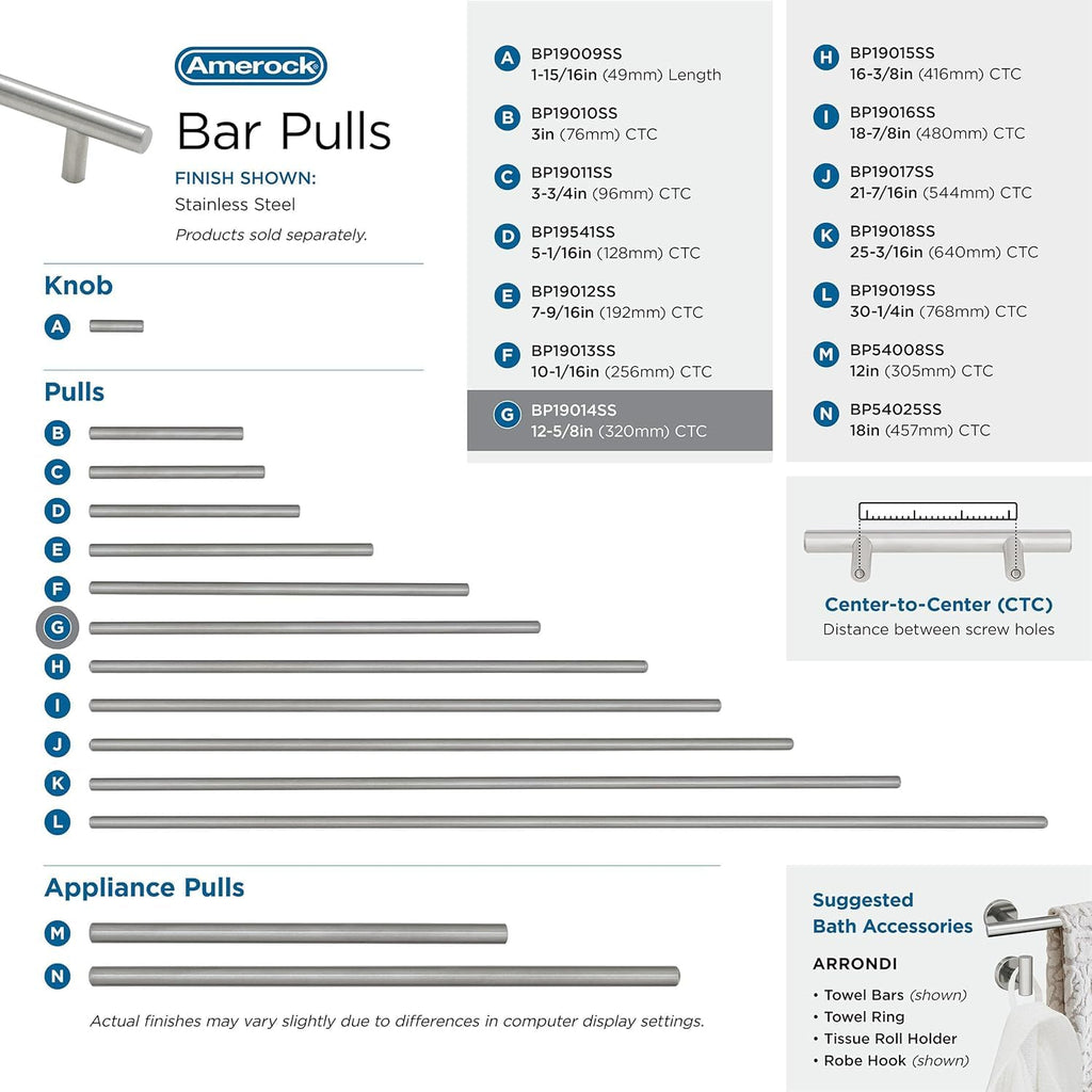 12-5/8" Bar Pulls Stainless Steel Drawer Pull