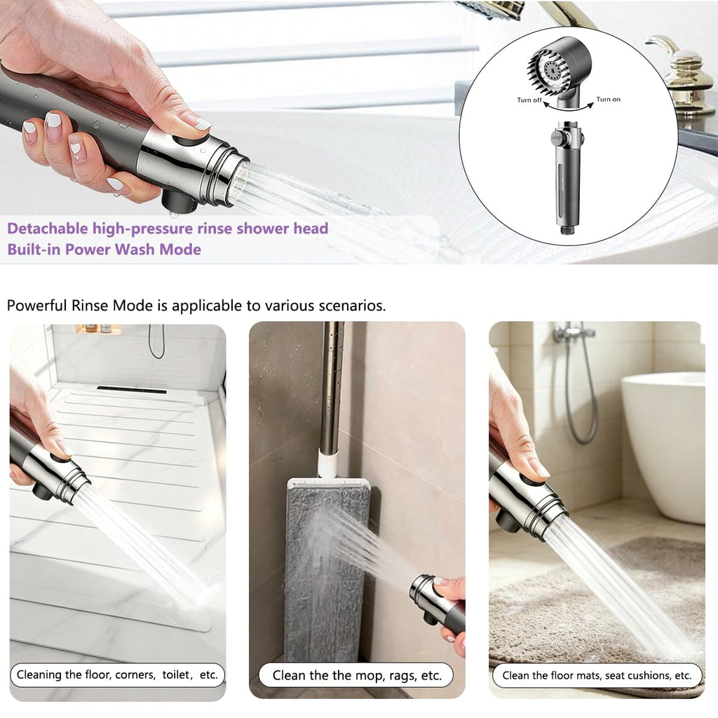 Ion High Pressure Filtered Shower Head with Handheld & Hose for Hard Water