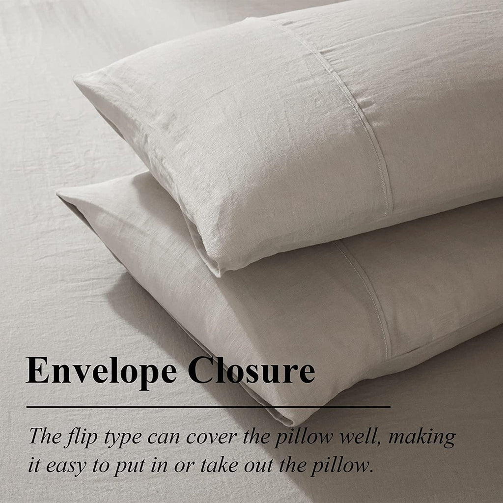 Pure Linen Duvet Cover, 100% Washed French Flax 3 Pieces