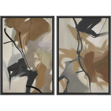 Framed Wall Art Print Modern Abstract Line and Shape Neutral Tones Illustrations Modern Art Decorative Bohemian