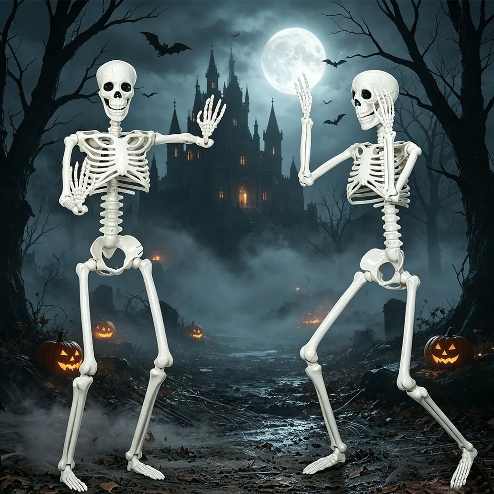 36'' Halloween Full Body Posable Skeletons Outdoor Decoration - Set of 2