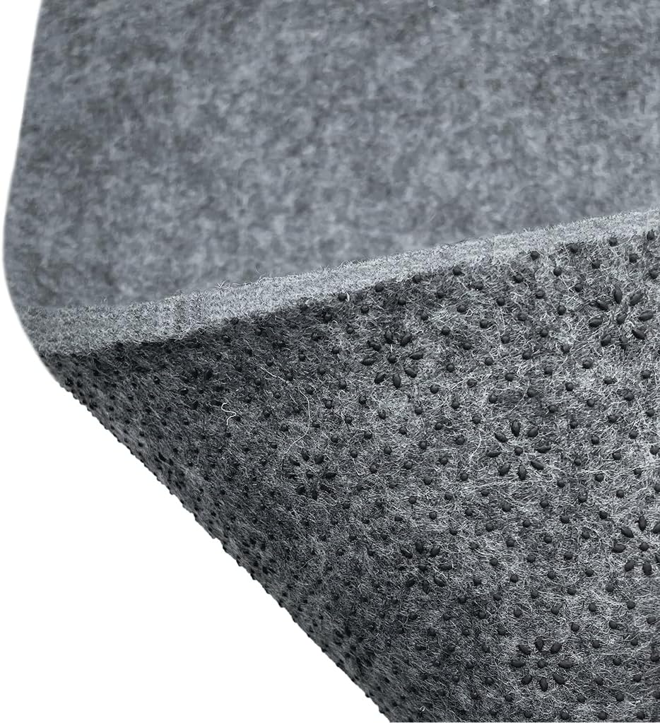2x4 Feet Gray Rug Pad - 1/3 Inch Thick, Non-Slip, Cushioned Grip for Hard Floors - Set of 8