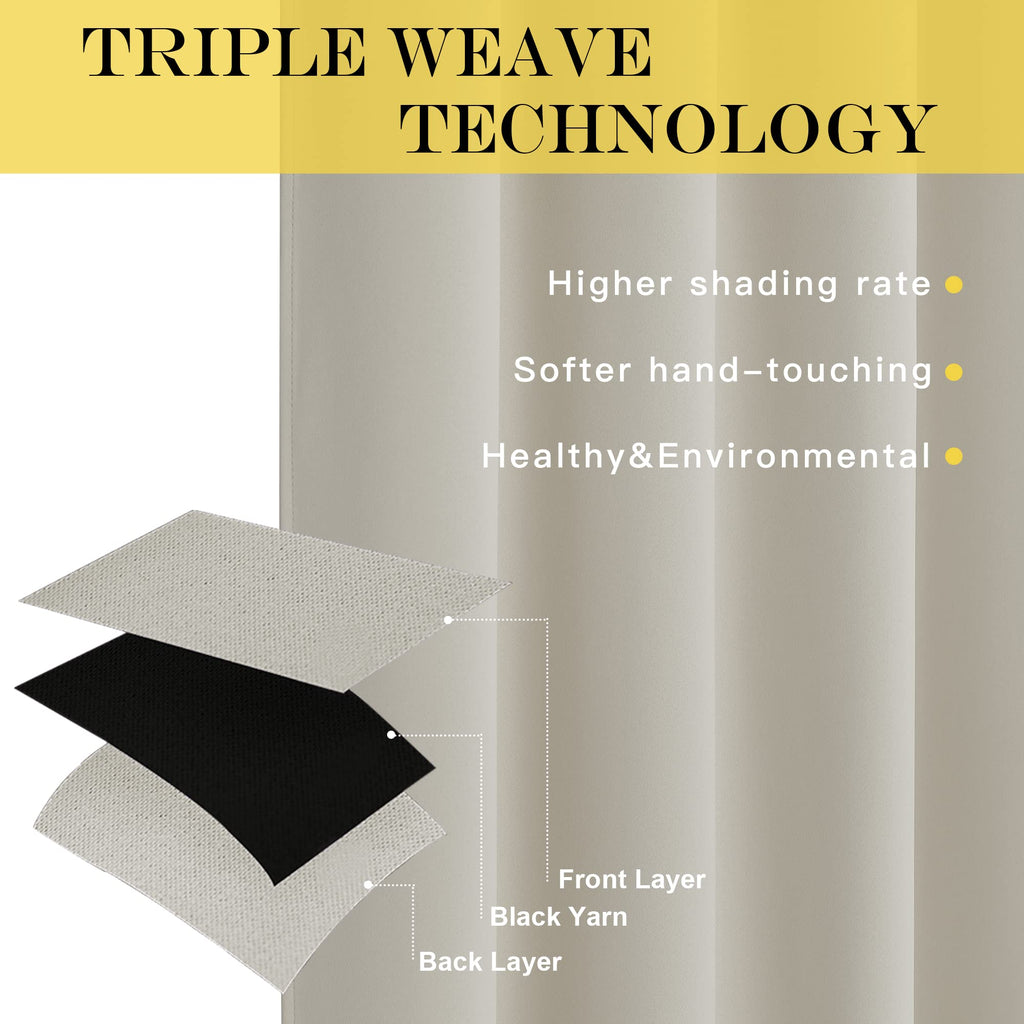 Blackout Curtain Sliding Door - Grommet Extra Wide Sliding Door Curtains Room Darkening Weighted Drape /Patio