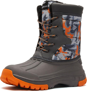 Boys' Waterproof Winter Snow Boots with Insulation for Cold Weather